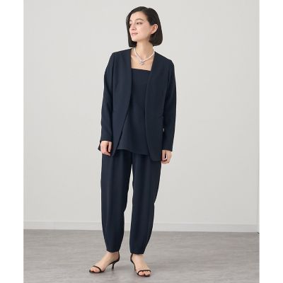 【セットアップ対応商品】ストレッチクロスボタンレス　ジャケット