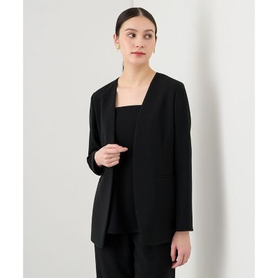 【セットアップ対応商品】ストレッチクロスボタンレス　ジャケット