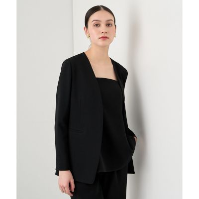 【セットアップ対応商品】ストレッチクロスボタンレス　ジャケット
