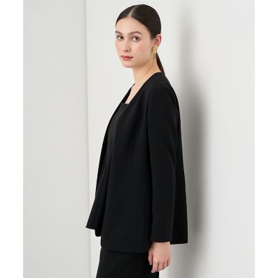 【セットアップ対応商品】ストレッチクロスボタンレス　ジャケット