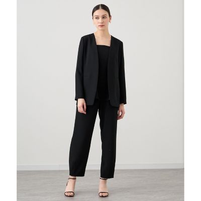 【セットアップ対応商品】ストレッチクロスボタンレス　ジャケット