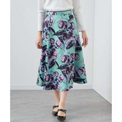【美品】ANAYI　アナイ　ドローイングフラワーオーガンジー　スカート ドローイングフラワーオーガンジー スカート | ANAYI/アナイ