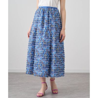 【セットアップ対応商品】フランジャプリントタックギャザー　スカート