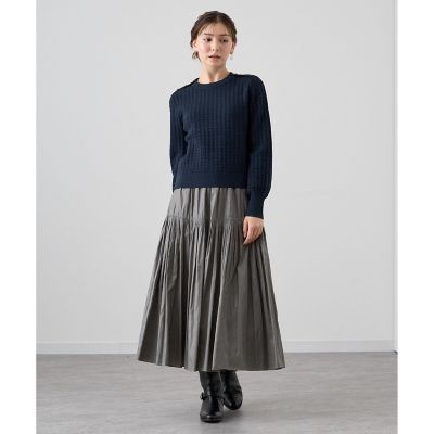 セットアップ対応商品】ボタニカルローンプリントプリーツ