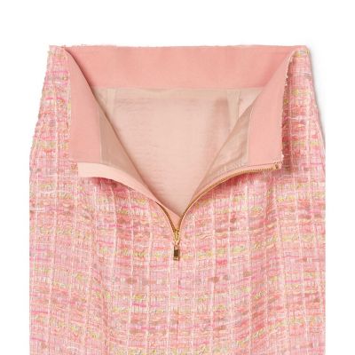 セットアップ対応商品】コーラルラメツイードフリンジ スカート