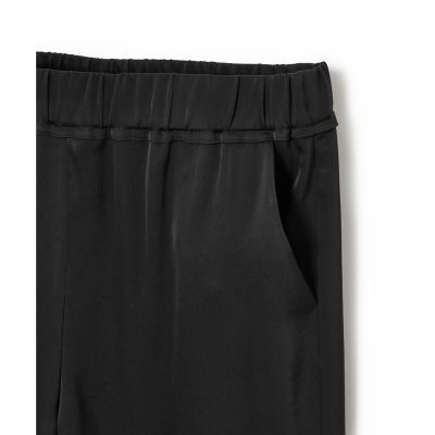 ストレッチダブルサテンイージーワイドパンツ