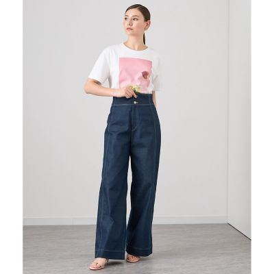 ストレッチデニムライクワイドパンツ
