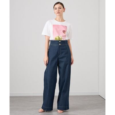 ストレッチデニムライクワイドパンツ