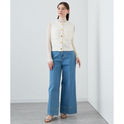 ストレッチデニムワイドパンツ