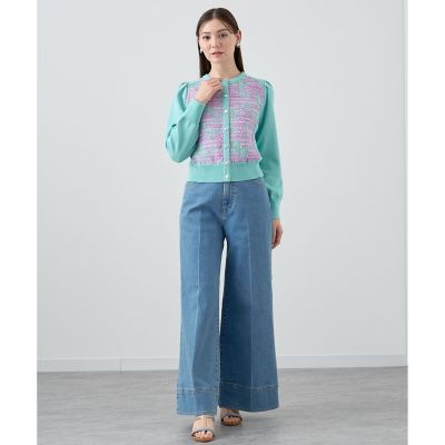 ストレッチデニムワイドパンツ