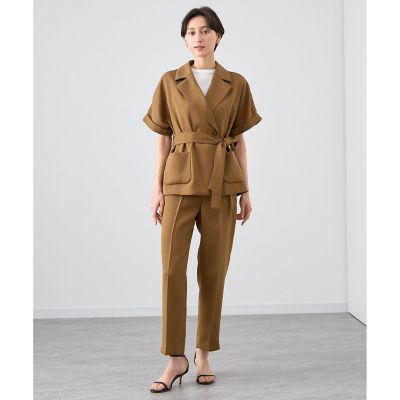 セットアップ対応商品】ストレッチツイルハイウエストパンツ