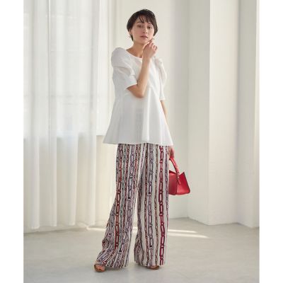 ANAYI/アナイ チェーンプリントワイドパンツ