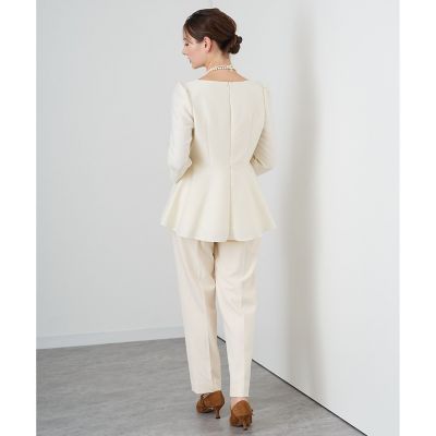 アナイ　ライトダブルクロスペプラム　ブラウス　ピンクベージュ　38 ANAYI｜ダブルクロスペプラム ブラウス | Rakuten Fashion(楽天