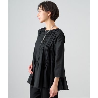 アナイ ANAYI シフォンブラウス 黒と白の星柄 アナイ ANAYI
