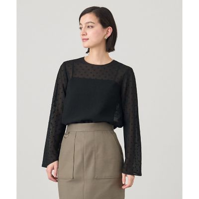＜ANAYI＞シアードットクルー長袖プルオーバー