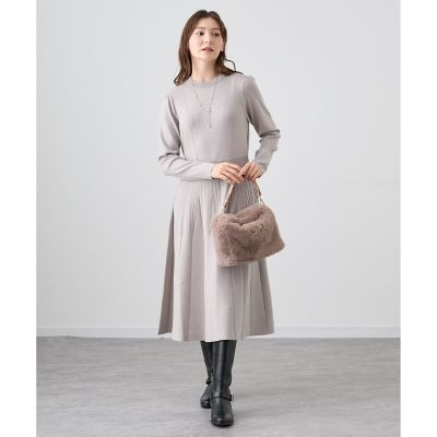 アナイ ANAYI アイレットスムース ワンピース （ブラック）
