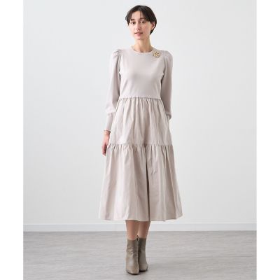 セール 40%OFF】ニットタフタティアードワンピース(505102467) | アナイ(ANAYI) - d fashion