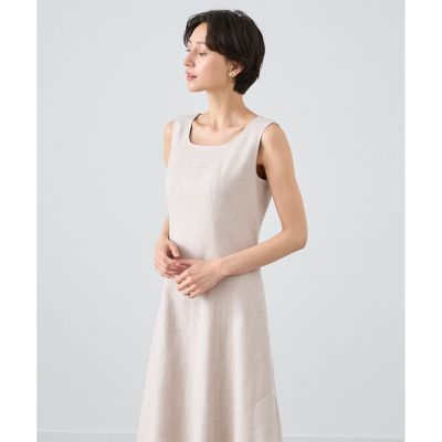 【セットアップ対応商品】プリペラリネンノースリフレア　ワンピース