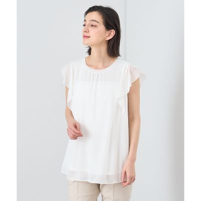 シフォンコンビナローフリルプルオーバー