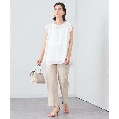シフォンコンビナローフリルプルオーバー