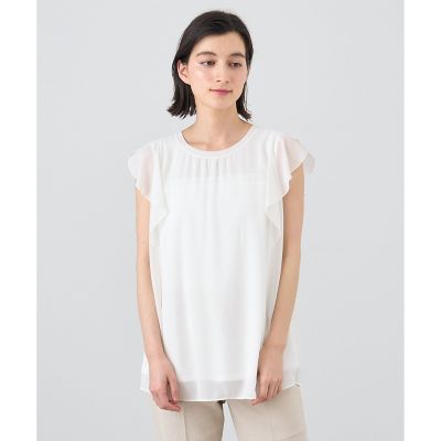 シフォンコンビナローフリルプルオーバー