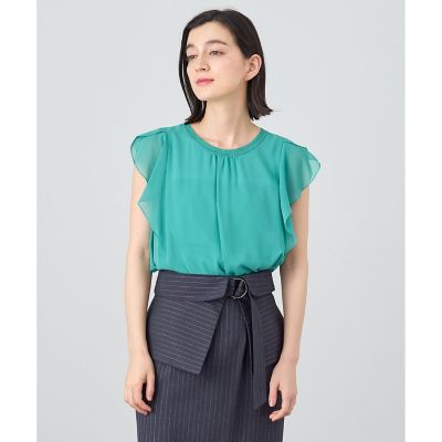 シフォンコンビナローフリルプルオーバー