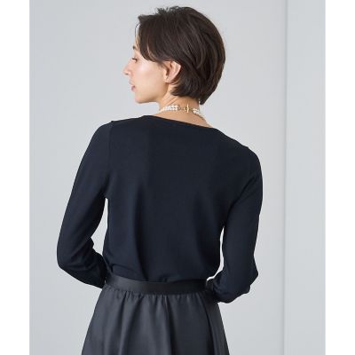 ❤︎IENA＊シルクボートネックプルオーバー❤︎ IENA サクラピンク 美品 シルク混リブボートネックプルオーバー