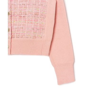ANAYI◆24SS/コーラルラメツイードコンビカーディガ/38/タグ付/102418-16-440-32-380// ANAYI(アナイ) / 24SS/コーラルラメツイードコンビカーディガン