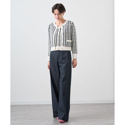 【セットアップ対応商品】ギンガムブークレ　カーディガン