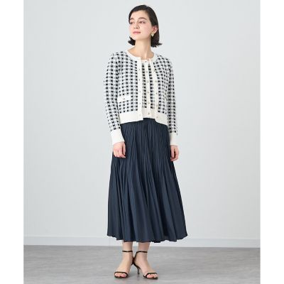 【セットアップ対応商品】ギンガムブークレ　カーディガン