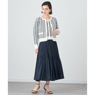 【セットアップ対応商品】ギンガムブークレ　カーディガン