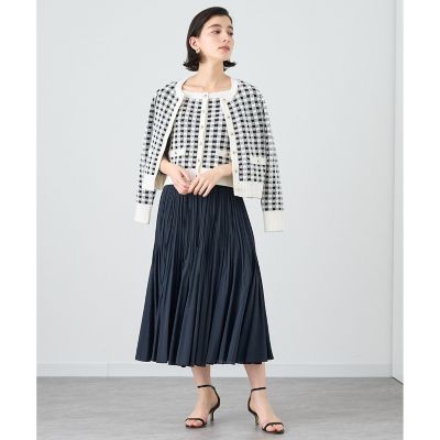 【セットアップ対応商品】ギンガムブークレ　カーディガン