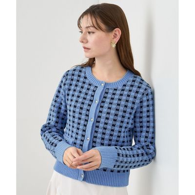 アナイ 24SS ギンガムブークレ カーディガン ＆ キャミソール 36 アナイ 24SS ギンガムブークレ カーディガン ＆ キャミソール 36
