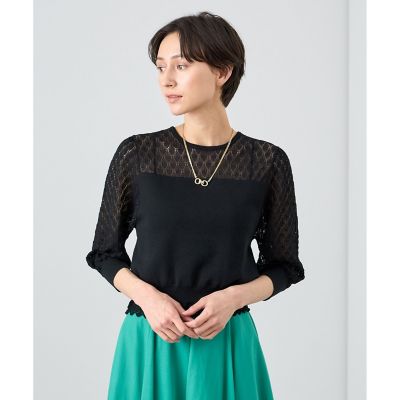 2024年最新入荷 | レーシー切替プルオーバー ANAYI/アナイ 三越伊勢丹 | ニット/セーター