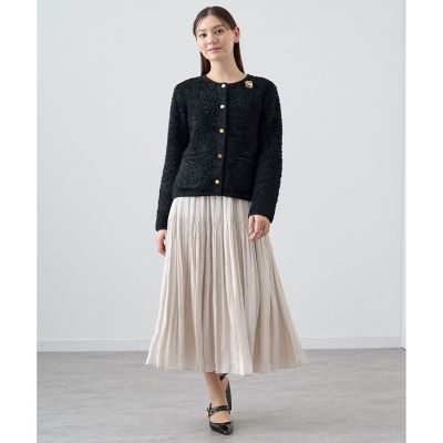 ANAYI アナイ モールコンビクルーネックジレ スパンコールモール