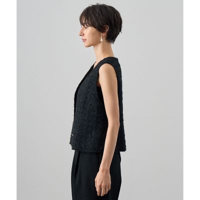 【セットアップ対応商品】ミックスヤーンツイードショートジレ