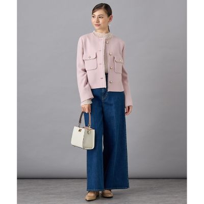 PRADA 2013AW ウール ノーカラージャケット プラダ PRADA スウィングトップ ウール ニット ジャケット