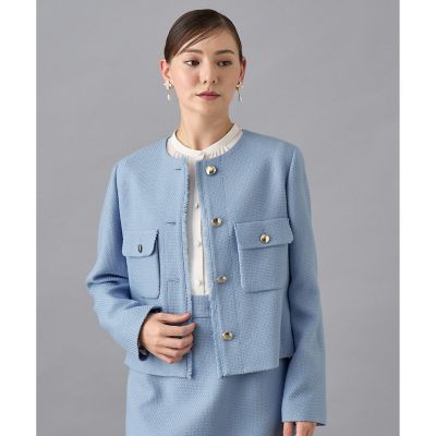 ブルー系 レディースのノーカラージャケット | 三越伊勢丹