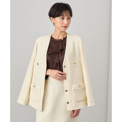 【セットアップ対応商品】ウールプリペラＶネックロング　ジャケット