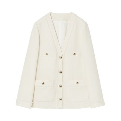 【セットアップ対応商品】ウールプリペラＶネックロング　ジャケット