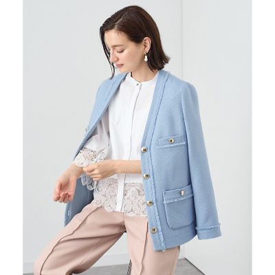 【セットアップ対応商品】ウールプリペラＶネックロング　ジャケット