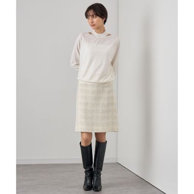 【セットアップ対応商品】ミックスヤーンツイードミニ　スカート