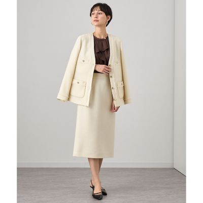 【セットアップ対応商品】ウールプリペラストレート　スカート