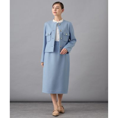【セットアップ対応商品】ウールプリペラストレート　スカート