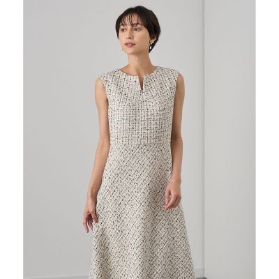 セットアップ対応商品】ファンシーラメツイードバイヤス ワンピース