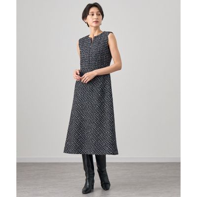 ANAYI ファンシーラメツイード バイアスワンピース セットアップ対応商品】ファンシーラメツイードバイヤス ワンピース