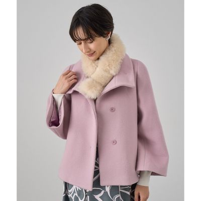 美品　ANAYI アナイ　ウールカシミヤ　FOXファー付き　ライトグレーストール 美品 ANAYI アナイ ウールカシミヤ FOXファー付き ライトグレー