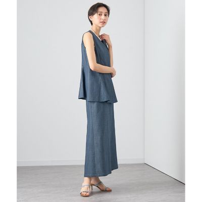 ベスト ジレ 「セットアップ対応商品」シャンブレーペプラムジレ レディース セール】【セットアップ対応商品】シャンブレーペプラムジレ