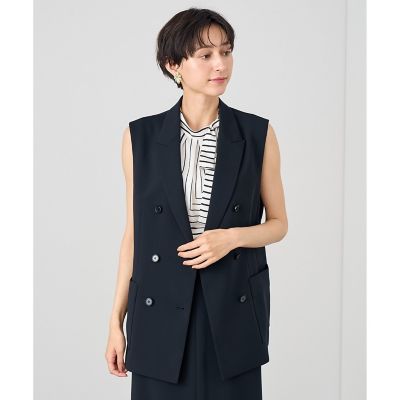 セットアップ対応商品】パウダリーピークドラペルダブルジレ