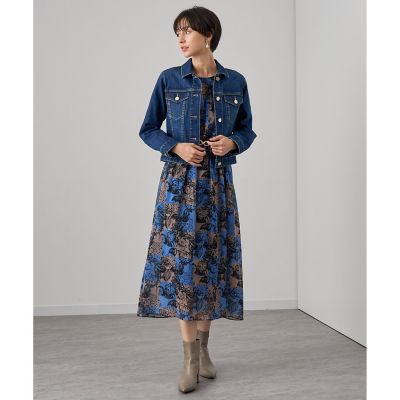 ストレッチデニムペプラム　ジャケット